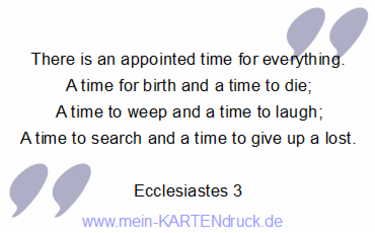 There is an appointed time for everything.