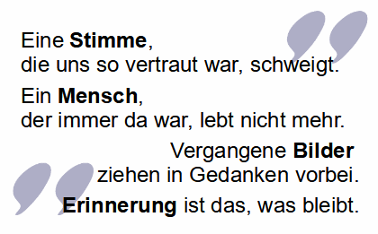 Eine Stimme, die uns so vertraut war, schweigt