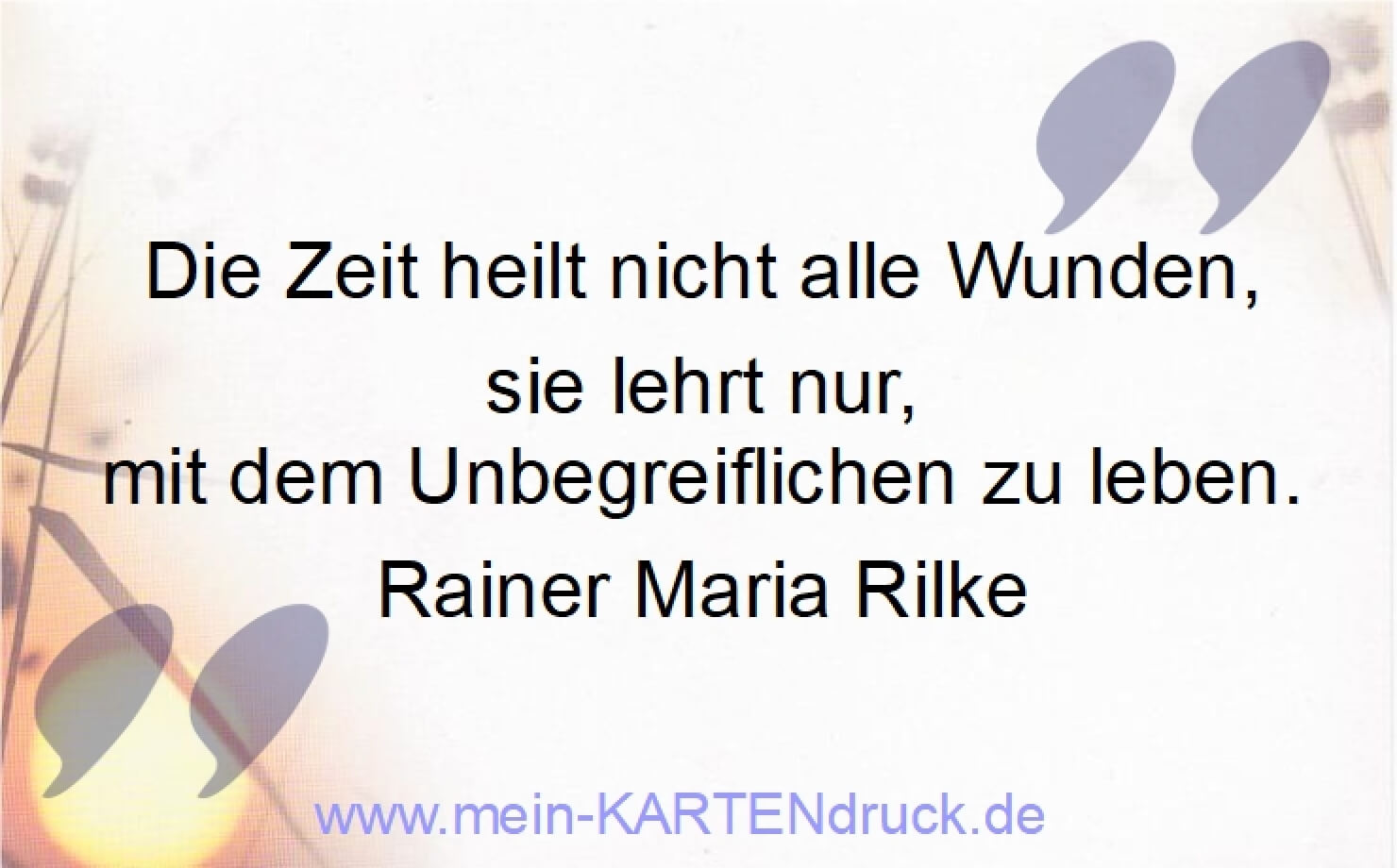 Trauerspruch Rilke Die Zeit heilt nicht alle Wunden,