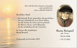 Dankeskarte zur Beerdigung mit Sonnenuntergang mit Bild gestalten