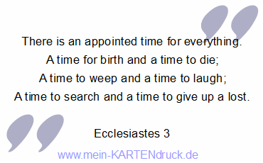 EN: There is an appointed time to die weep give up - Bible
