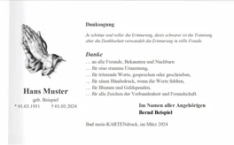 stilvolle Trauerkarte mit versetztem Schattenrand, gestaltet mit Dürers betenden Händen