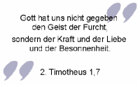 Gott hat uns nicht gegeben den Geist der Furcht
