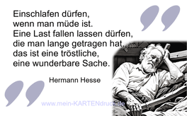 Illustrierter Spruch: Einschlafen dürfen, wenn man müde ist