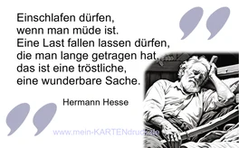 Illustrierter Spruch: Einschlafen dürfen, wenn man müde ist