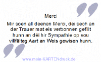 luxemburgisch Trauer Sympathie Merci