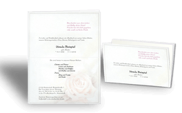 Trauerbrief Todesmitteilung Blumenmotiv Rose pastell
