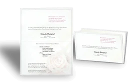 Trauerbrief Todesmitteilung Blumenmotiv Rose pastell