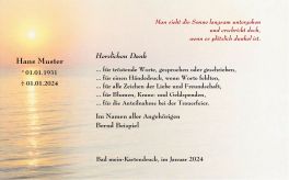  Dankeskarte Beerdigung - Sonnenuntergang - Trauer