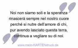 Trauer Dank Italienisch - Noi non siamo soli