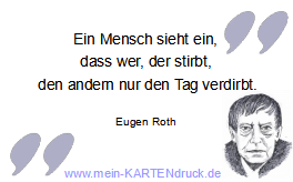 Humorvolles Trauerzitat von Eugen Roth