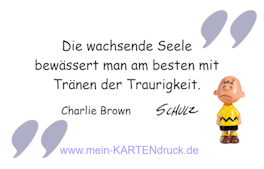 Trauerzitat Charlie Brown: Trauer bewässert die wachsende Seele