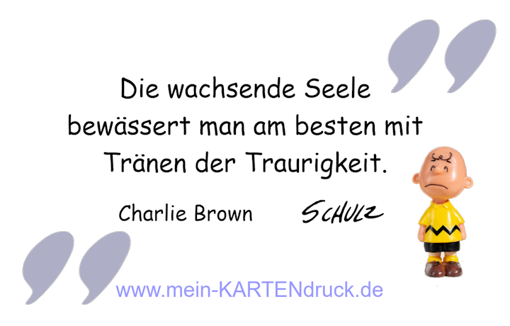 Trauerzitat Charlie Brown: Trauer bewässert die wachsende Seele